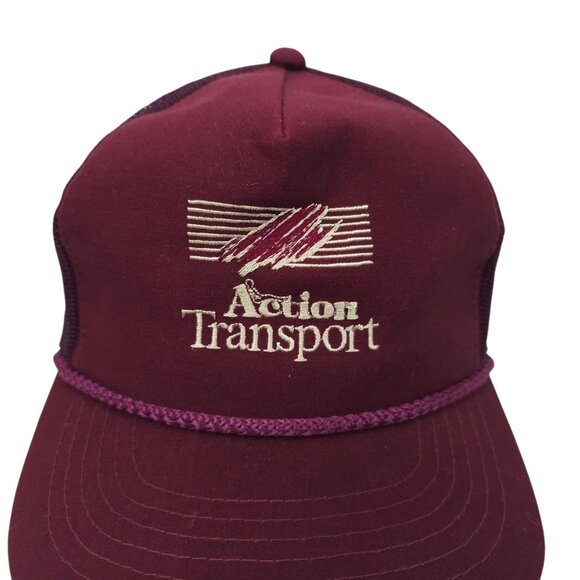 Action Transport Mesh Snapback Cap Embroidered Logo Trucker Baseball Hat - Picture 7 of 14
